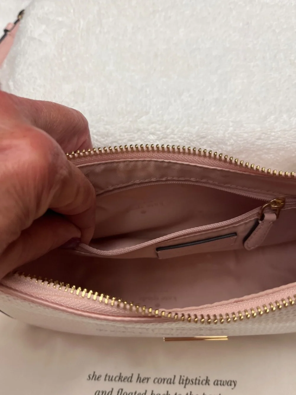 NWT Kate Spade Madison Sequin/Leather Convertible Crossbody.  Rose Smoke/Pink.